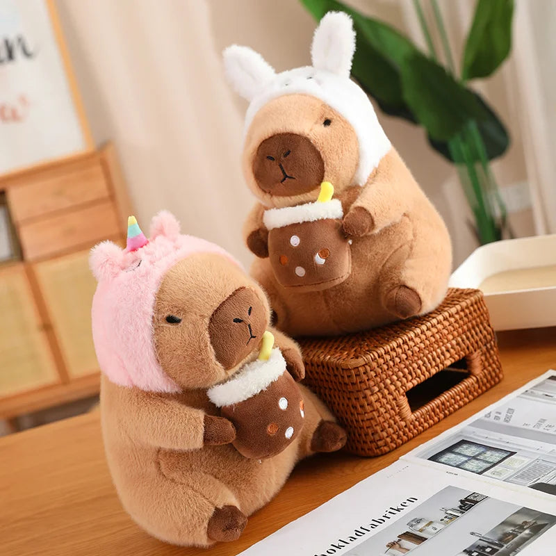 Cute Fluffy Head Gear Capybara Plush