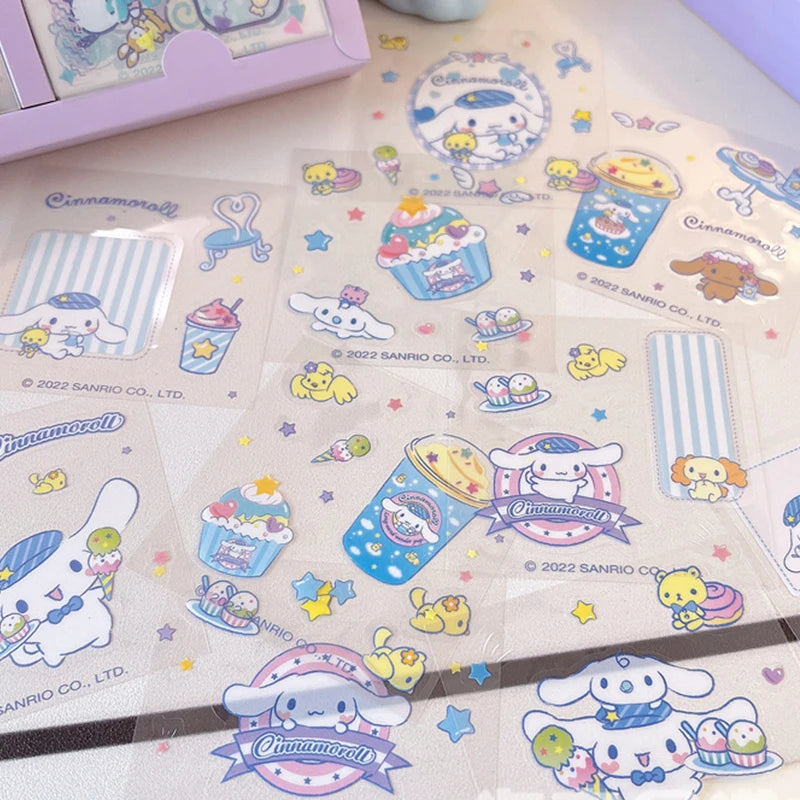 60 Sheet Kawaii Hello Kitty Kuromi Cinnamoroll All Craft DIY Stickers Box