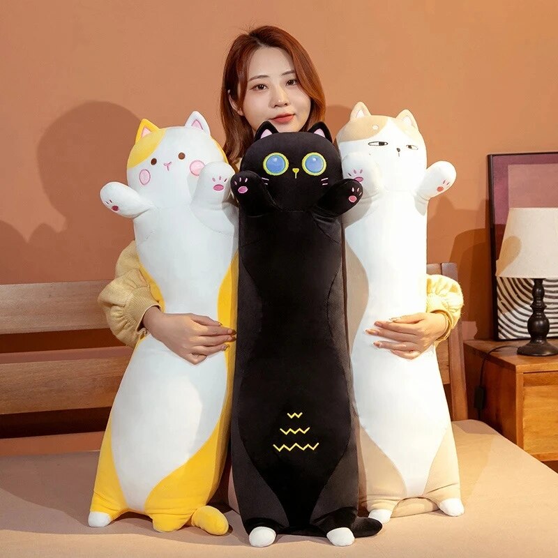 Kawaii Chubby Long Cat Pillow (80cm) – Special Edition