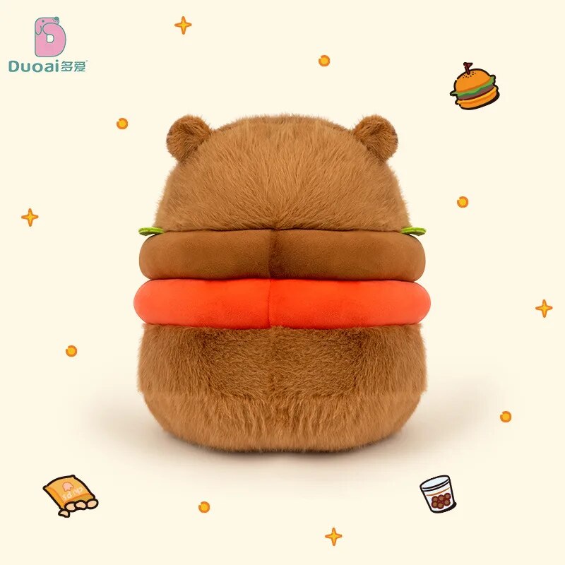 Hamburger Capybara Fluffy Plushie