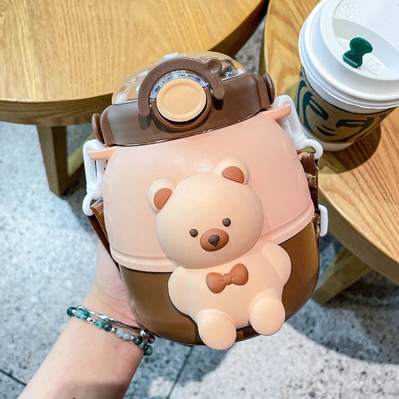 Kawaii Jumbo Bear Straw Water Bottle – Limited Edition