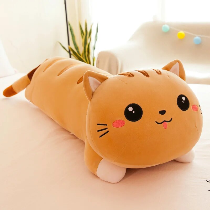 Kawaii Long Happy Cat Pillow Plush XL (90cm)