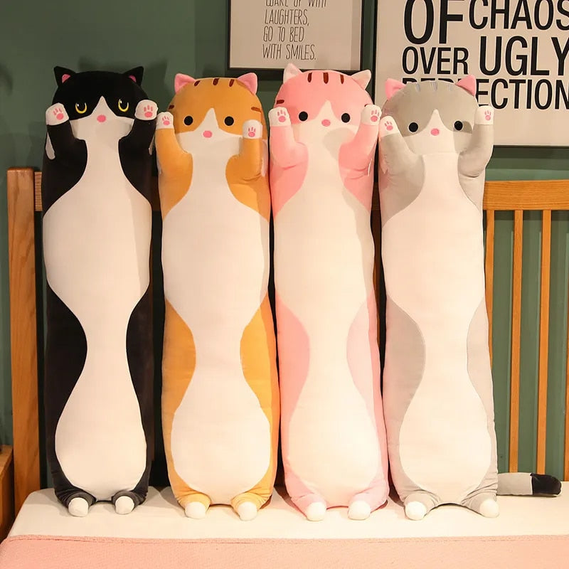 Kawaii Chubby Long Cat Pillow (80cm) – Special Edition