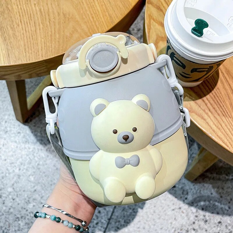 Kawaii Jumbo Bear Straw Water Bottle – Limited Edition