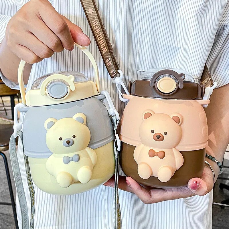 Kawaii Jumbo Bear Straw Water Bottle – Limited Edition