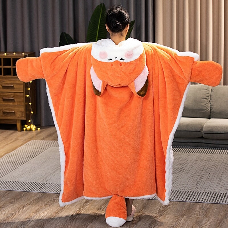 Lovely Cape Plush Animal Look Blanket Hoodie