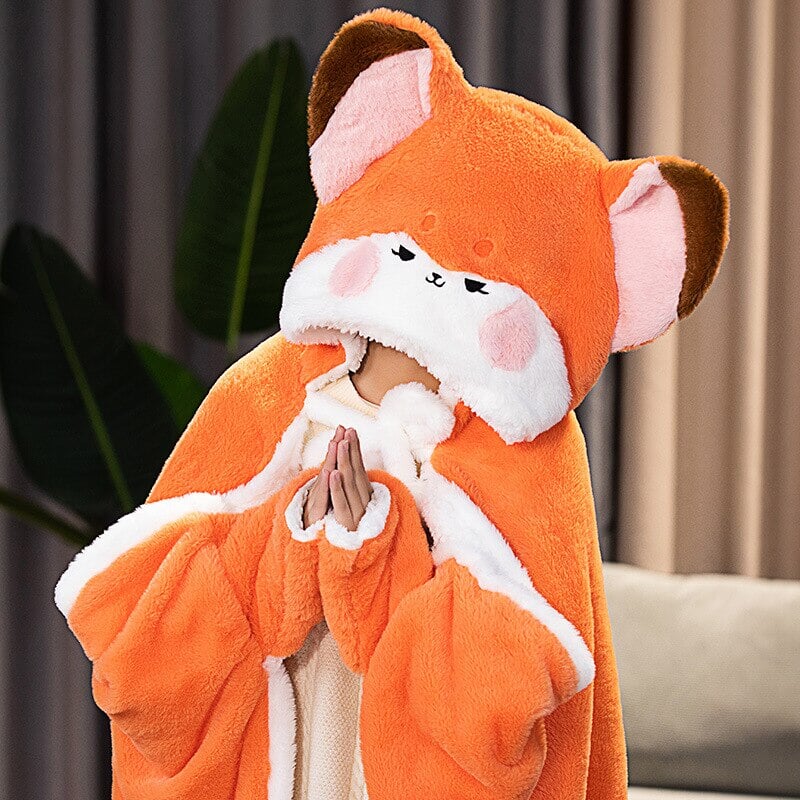 Lovely Cape Plush Animal Look Blanket Hoodie