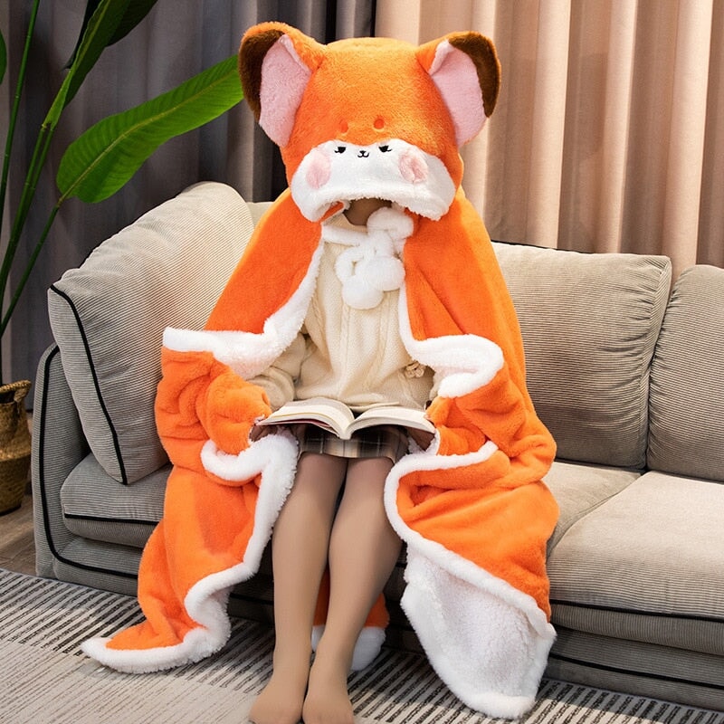 Lovely Cape Plush Animal Look Blanket Hoodie