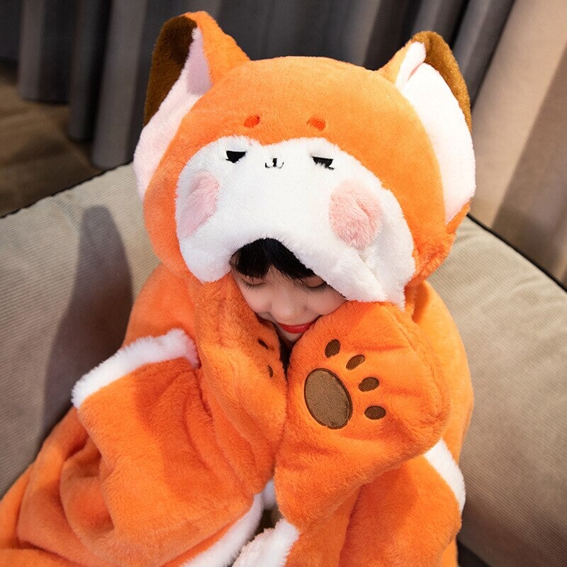 Lovely Cape Plush Animal Look Blanket Hoodie