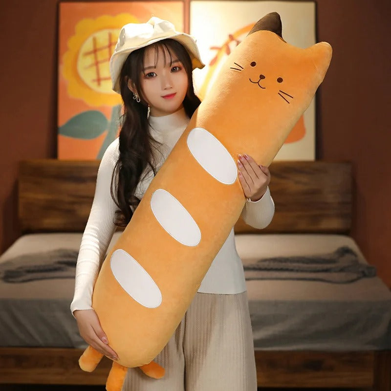 Kawaii Long Cat Loaf Pillow Plush (90cm) – Limited Edition