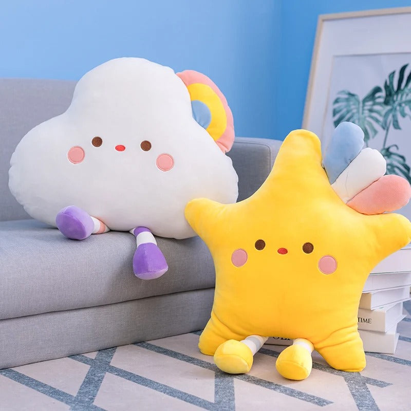 Kawaii Cloud Star Pastel Cushion Pillow