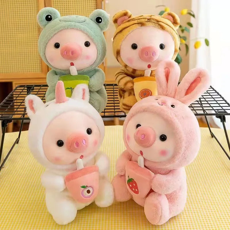 Kawaii Bubble Tea Dress Up Animal Plush – Limited Edition