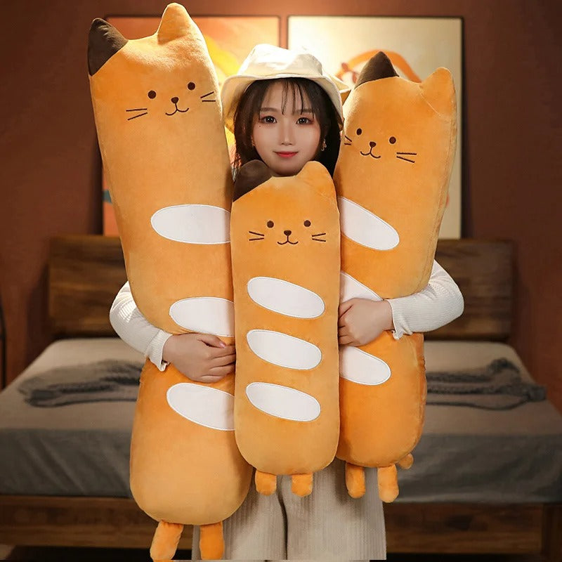 Kawaii Long Cat Loaf Pillow Plush (90cm) – Limited Edition