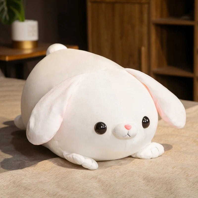 Pearls the Kawaii White Laying Bunny Plushie