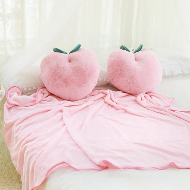 Kawaii Peach Cushion Plush Pillow