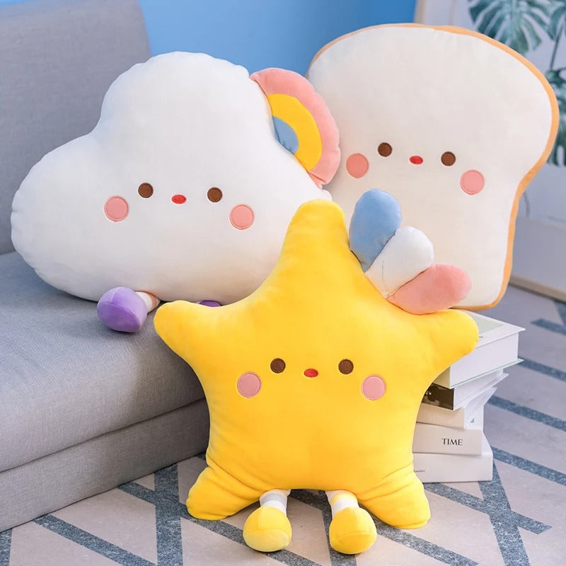 Kawaii Cloud Star Pastel Cushion Pillow