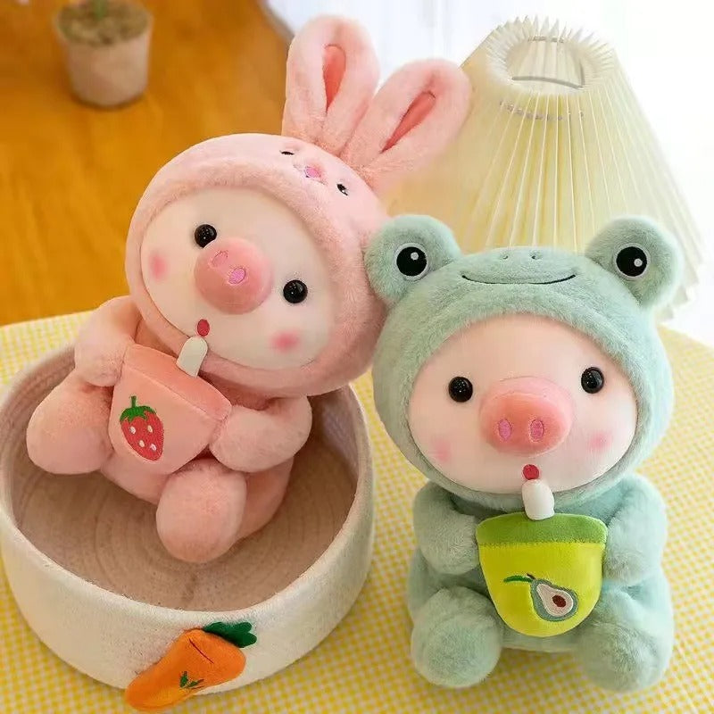 Kawaii Bubble Tea Dress Up Animal Plush – Limited Edition