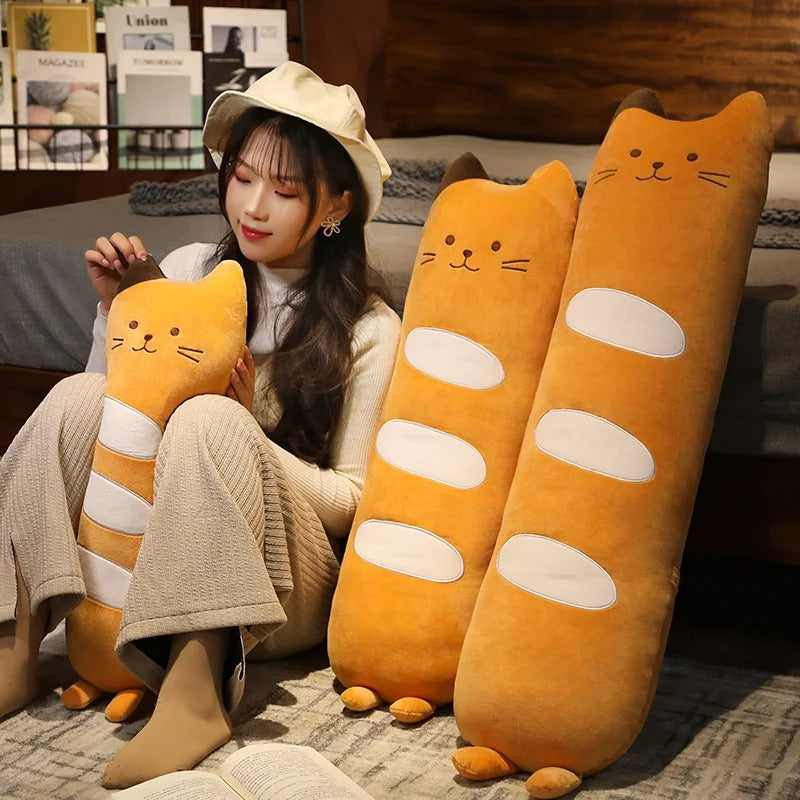 Kawaii Long Cat Loaf Pillow Plush (90cm) – Limited Edition