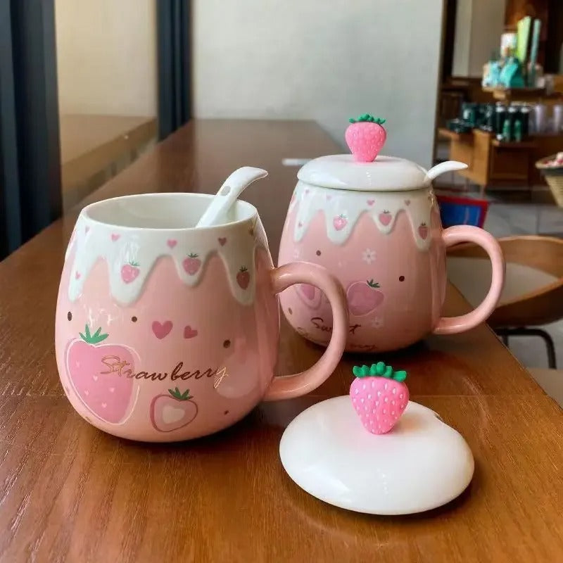 Strawberry Avocado Ceramic Cups – Limited Edition