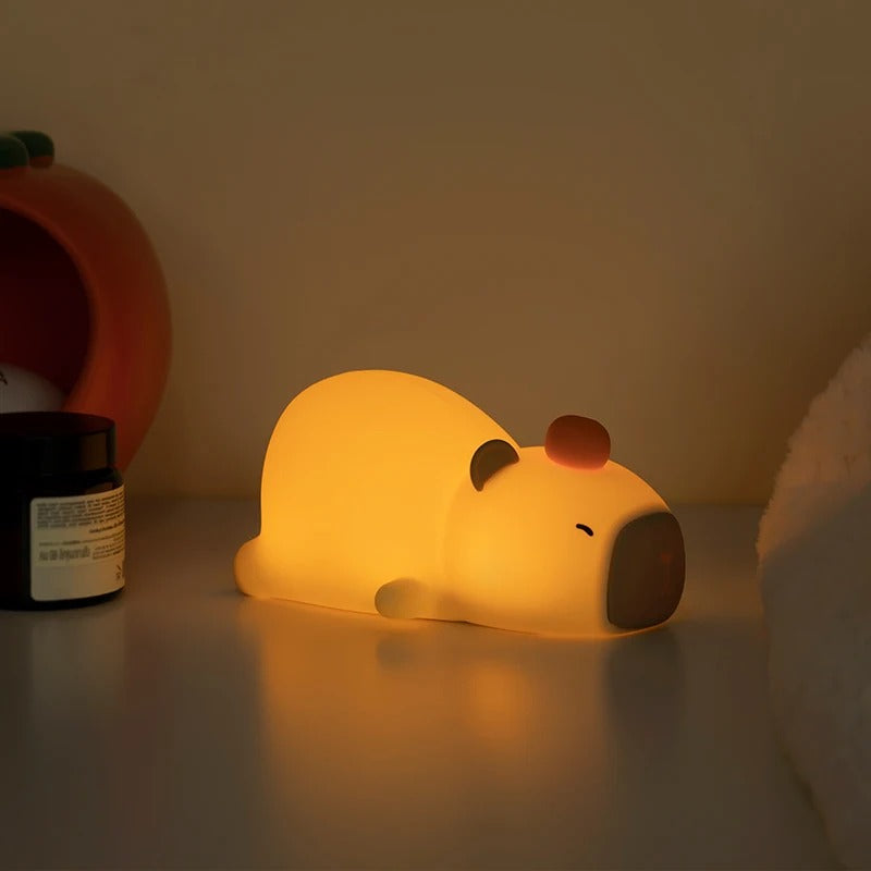 Kawaii Laying Capybara LED Night Light