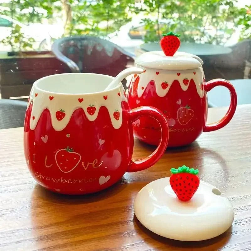 Strawberry Avocado Ceramic Cups – Limited Edition