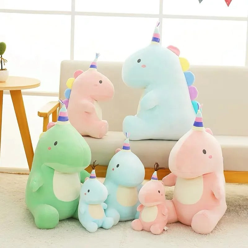 Kawaii Jumbo Pastel Birthday Dinosaur Plush (50cm)