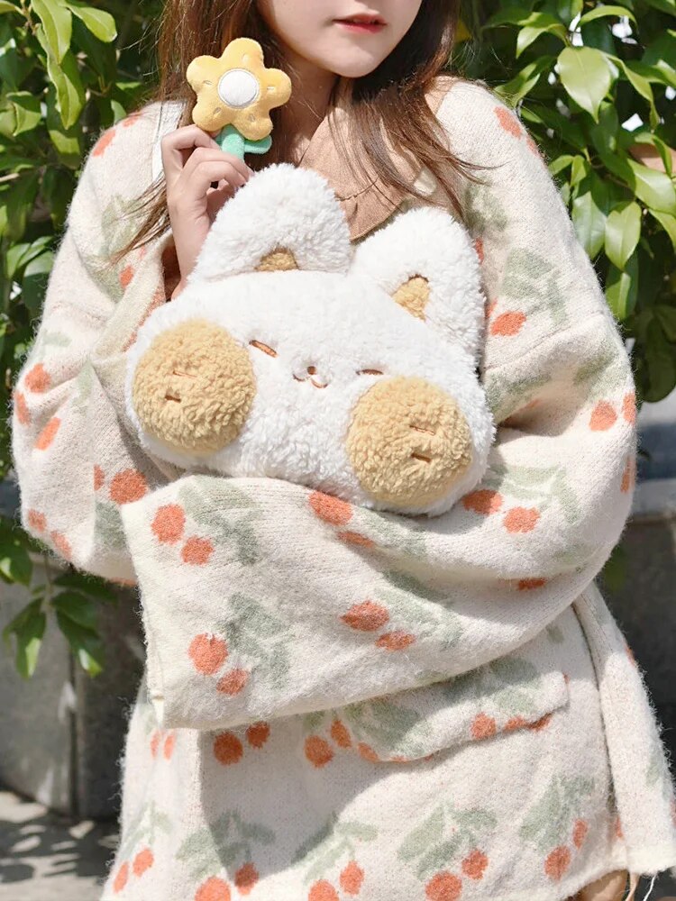 Kawaii Snow Fox Plush Crossbody Bag