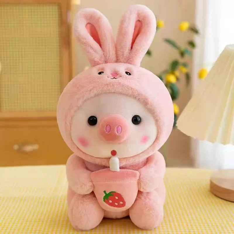 Kawaii Bubble Tea Dress Up Animal Plush – Limited Edition