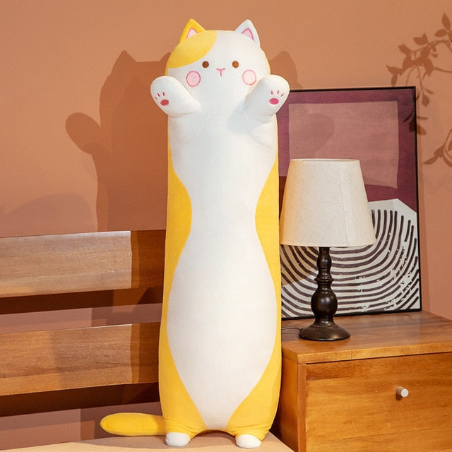 Kawaii Chubby Long Cat Pillow (80cm) – Special Edition