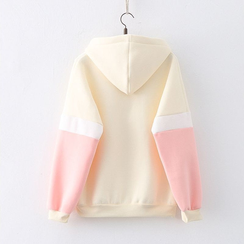 Lovely Strawberry Boba Design Fleece Hoodie