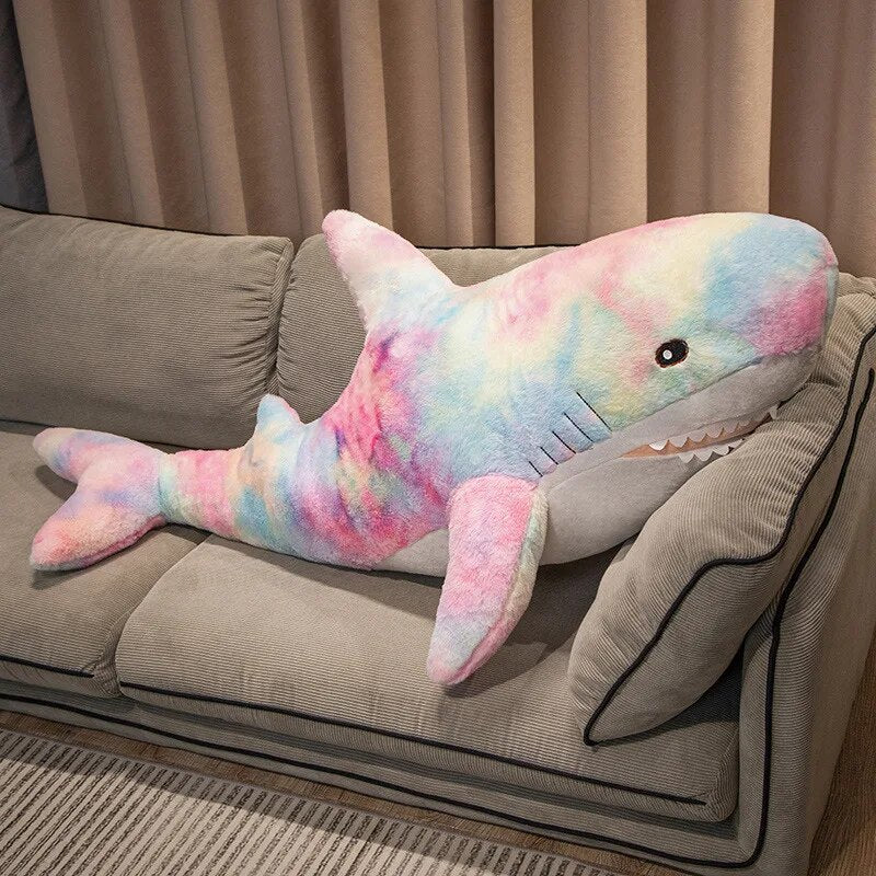 Kawaii Therapy Rainbow Shark Plush (110cm) – Jumbo Edition